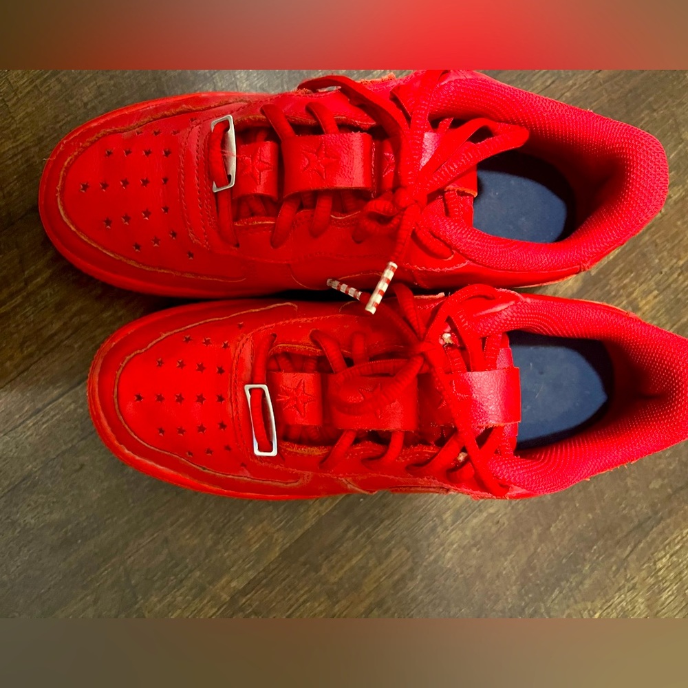 Red Air Force 1 worn once customs